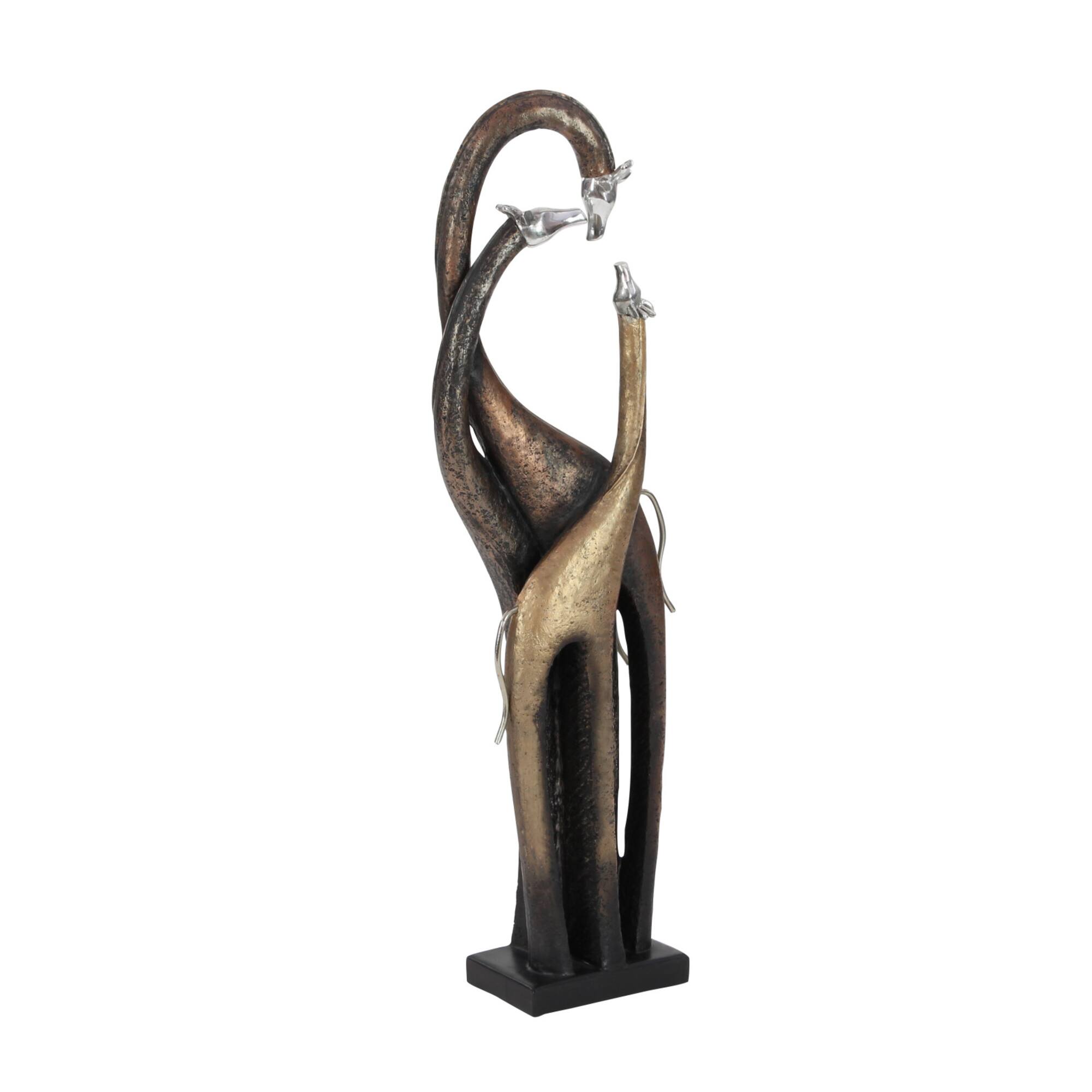 22" Brass Giraffe Sculpture
